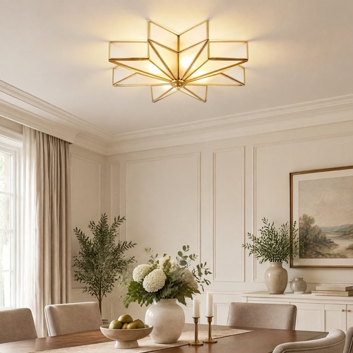 Brass star semi flush - 20",